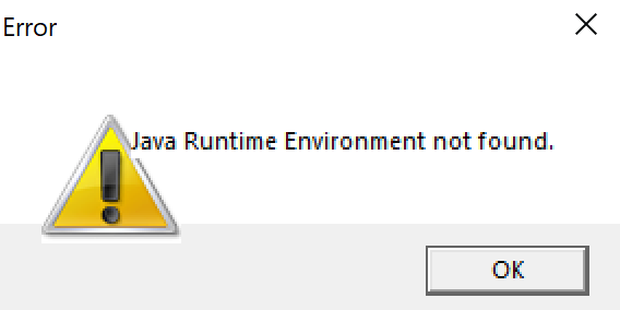 Что делать если пишет java runtime environment not found